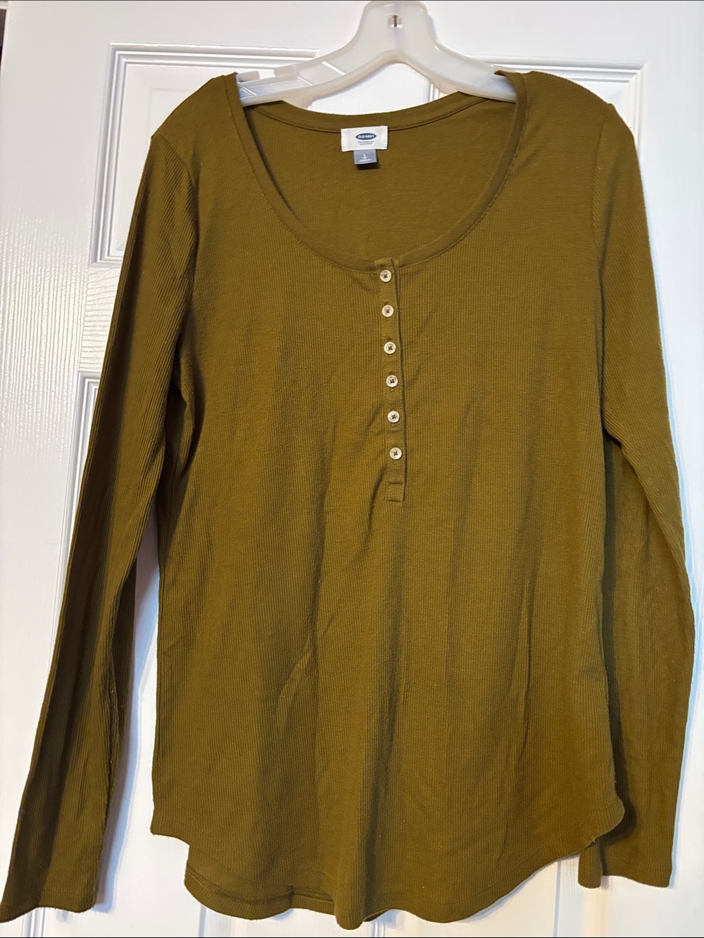 Old Navy Olive Green Long Sleeve Henley Top size large